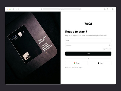 Login Web Page baning design figma login ui uidesign ux uxdesign visa webdesign