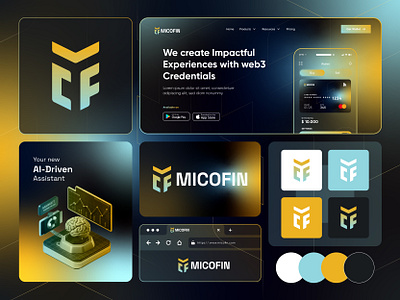 MiCoFin - Logo Design Concept artificial blockchain brand identity branding chatgpt coin crypto currency decentralized defi intelligence logo logo design logo identity logotype modern logo openai technology token web3