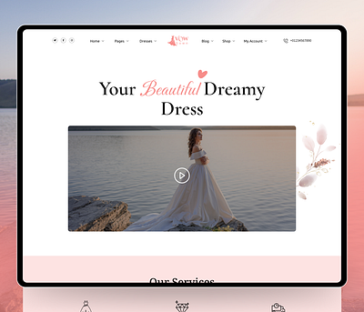 VowGown | Wedding dress rental service Leading Page agency branding clean ui creative fireart studio graphic design landing page logo motion graphics ui wedding agency wedding planner