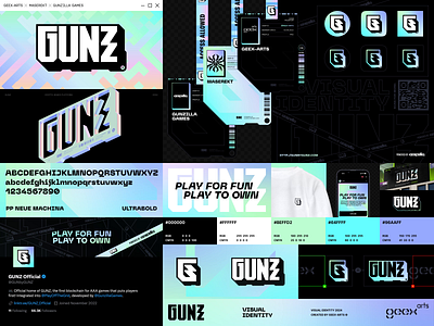 GUNZ Logo & Visual Identity 2024 3d brand identity branding crypto digital emblem esport gaming geex arts guideline logo logotype mase maserekt modern monogram motion graphics symbol tech visual identity