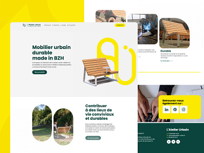 L'Atelier Urbain - Website Design belgium design desktop ecommerce france furniture green minimalist odoo ui urban ux website yellow