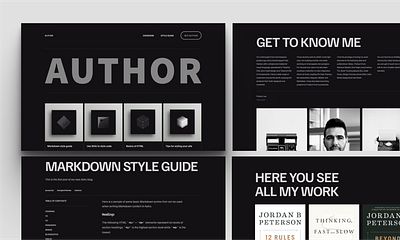 Author astro author dark minimal monochrome tailwind template theme