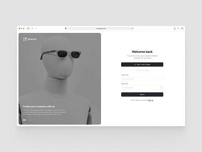 Sign in (light theme) create account login minimal minimalism modern product design sign in sign up signin signup split ui user interface ux web design