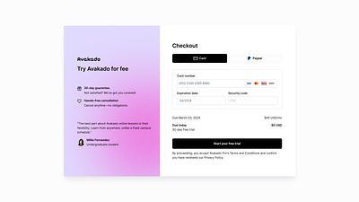 Checkout Screen figma ui