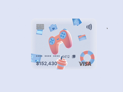 Credit card 3d animation ui