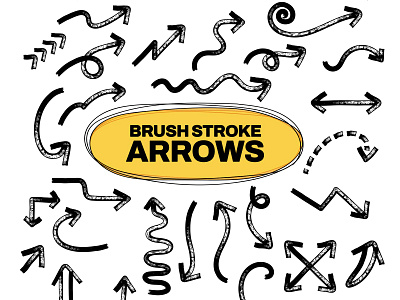 Hand Drawn Brush Stroke Arrows freehand arrows