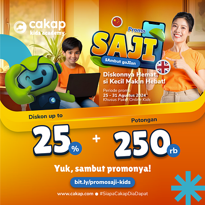 Promotion Cakap SAmbut gaJIan diskon graphic design promo social media