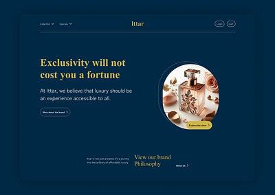 Ittar blue website brand branding design graphic design hero section illustration ittar logo luxury website minimal minimal website perfume perfume website ui ui design ux vector web design website design