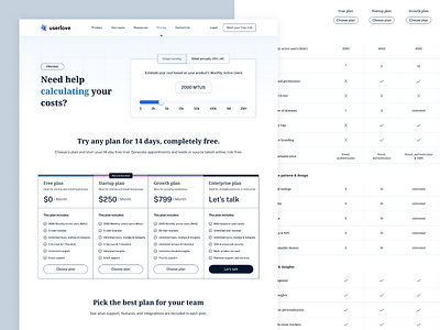 SaaS - Pricing page mockup pricing user interface website