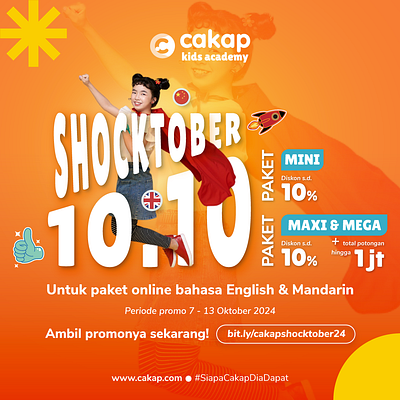 Promo 10.10 for Kids By Cakap branding design diskon graphic design illustration promo