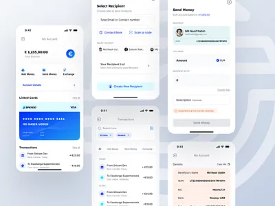 Finance Mobile App UI banking app finance app finance ui finance ux internet banking money transfer app online banking