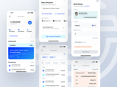 Finance Mobile App UI banking app finance app finance ui finance ux internet banking money transfer app online banking