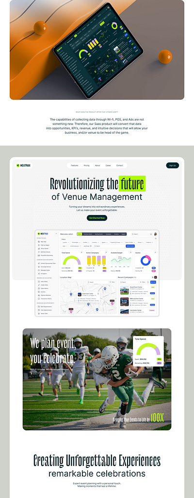 NeuTrax Case Study dashboard design event interface logo mindinventory product product design project project management saas task task management ui ux web website