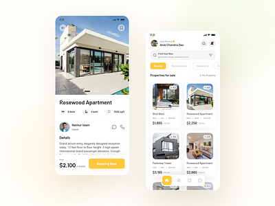 Real Estate Mobile App Design app clean design home screen minimal mobile real estate real estate design ui user interface ux