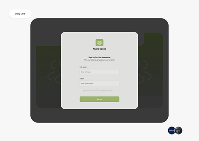 Newsletter Sign Up Form #DailyUI #Day16 #100DaysChallenge #uiux design ui uiux