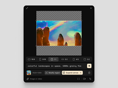 AI video App ai aspect ratio dark editor pop up video