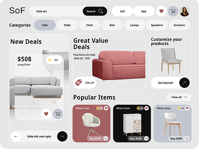 SoF: Furniture Landing Page creativedesign figma figmadesign furniture online store ui uiux web design