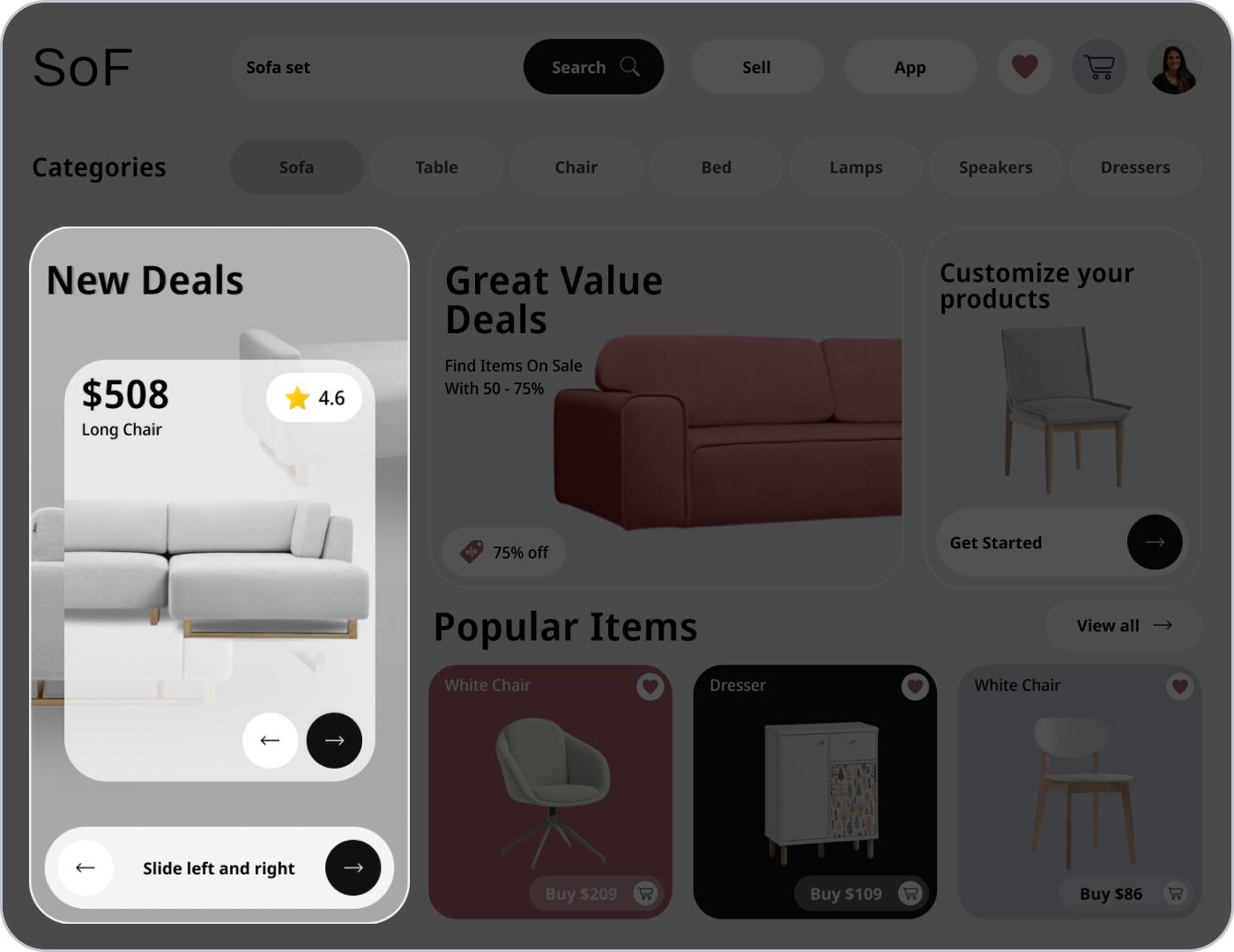 SoF: Furniture Landing Page creativedesign figma figmadesign furniture online store ui uiux web design