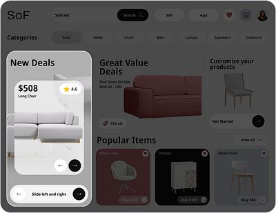 SoF: Furniture Landing Page creativedesign figma figmadesign furniture online store ui uiux web design