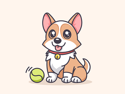 Happy Dog. Cute vector illustration adorable animal animal logo branding corgi cute cute character cute illustration cute mascot dog dog mascot doggy funny happy identity illustration joyful logo pet vector