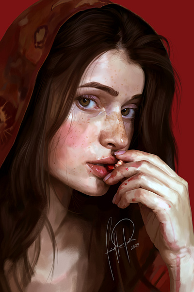 Pomegranate. 🩸 2d digital illustration painting photoshop portrait