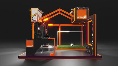 Orange Activation Booth 3d booth orange activation booth render sketchup vray