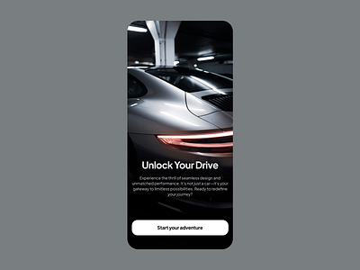 Animated CTA screen 911 animation car clean dark minimal minimalism monochromatic moody photography porsche product design ui ui design