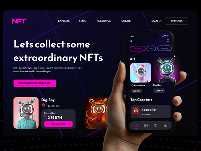 NFT Trade UI Design app design design graphic design landing page landing page design ui ui design uiux ux ux design visual design website design