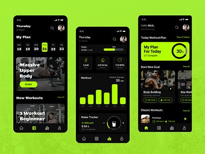 Fitness Tracker App activelifestyle ai app brand design branding dailyuichallenge design designer eduaction figma fitness fitnessgoals graphic design healthyliving personaltrainer typography ui uiux