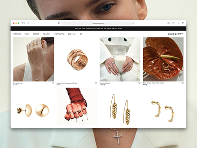 E-commerce Jewelry - Catalog page catalog page design jewelry landing page product page ui ux website design