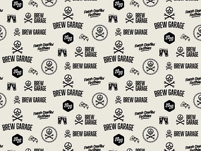 Brew Garage Pattern beer branding brewery graphic design illustration logo pattern vector