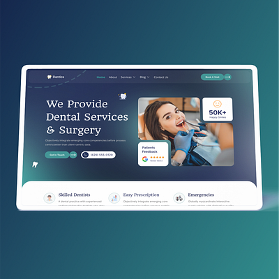 Dental Services landing page. dentalsurgery digitaltransformation healthysmile oralhealth perfectsmile ui ux