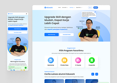 Eduwork Homepage Redesign e learning system homepage ui user experience design user interface web design website design