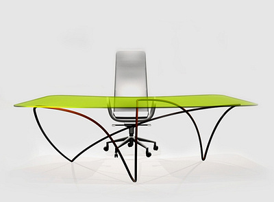 "Ribbon desk" metal & acrylic, 2014 acrylic desk furniture design metal