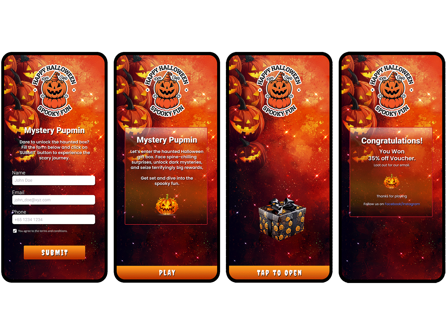 Halloween Campaign: Mystery Box Game brand engagement branding coupon customer engagement customer retention digital voucher engagement evoucher gamification halloween loyalty program luck based game mystery box online branding online marketing online promotion reward management voucher vouchermatic