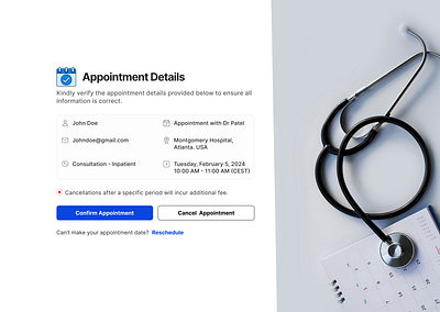 Patient Confirmation product design ui uiux ux