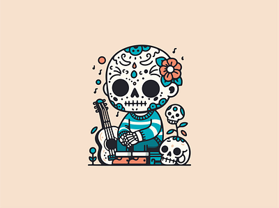 Halloween Guitar skeleton branding design graphic design illustration logo