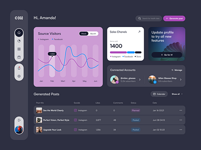 ContentGenious AI dashboard ai dashboard design facebook generator instagram product social ui ux web