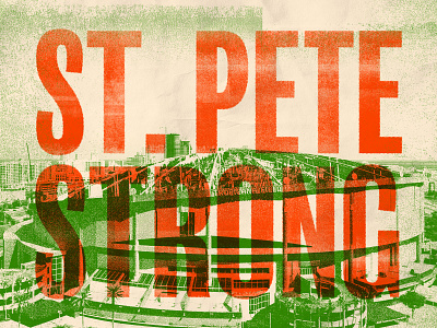 ST. PETE STRONG baseball dtsp florida grit hurricane overlay palm tree printmaking rays st pete st petersburg florida strong sunshine city tampa tampa bay tropicana tropicana field typography wasp we are st pete