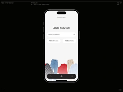 Lookbook Ai-powered app ai ai chat ai powered animation app app design application clothes design fashion generate look mobile app online wardrobe ui ui design ux