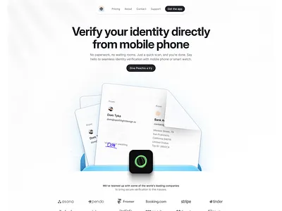 peachio / hero section design faceid folder framer hero herosection id identity landingpage template ui ui design ux visuals web webdesign website