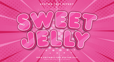 Sweet Jelly 3d editable text style Template dessert