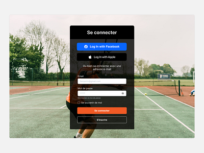 SportFinder UI - Login page branding connect graphic design interfaces design login padel sport sports subscription tennis ui webdesign