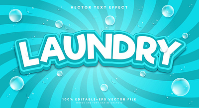 Laundry 3d editable text style Template foam