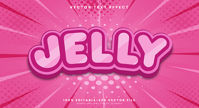 Jelly 3d editable text style Template dessert