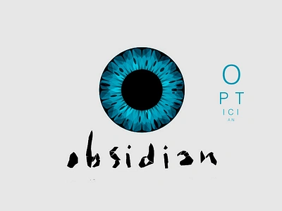 "Obsidian" optician, mark, 2011 logo mark optician visual identity