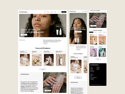 EarthlyEssence branding cosmetics cosmetics web design layout ui ux website website design