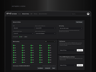 Network & Scan dashboard design ui design ux design web design