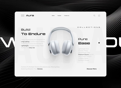 Aura Landing Page animation aura clean creative creativedreams design design team landing landing page landing page design minimal music sound ui ui ux design user experience user interface ux web design website