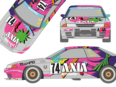 AXIA Racing Nissan Skyline GT-R Replica automotive cars gtr illustration nissan skyline racing vehicle graphics vehicles